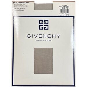 New VTG Givenchy Pantyhose 212 French Ultra Sheer Control Top Silver Fox Sz D
